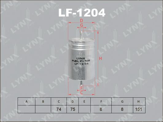 LYNXauto LF-1204 - Yanacaq filtri furqanavto.az