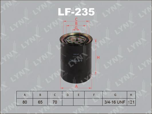 LYNXauto LF-235 - Yanacaq filtri furqanavto.az