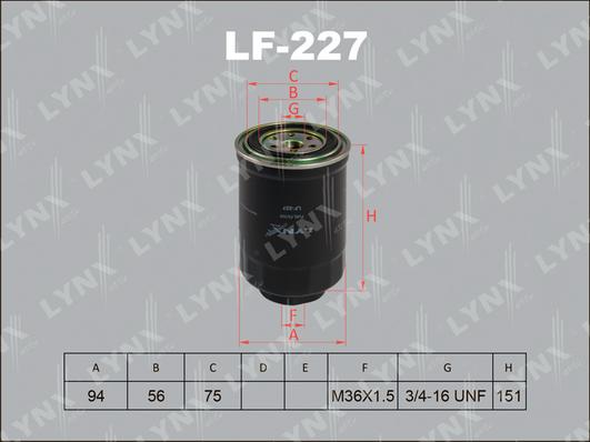LYNXauto LF-227 - Yanacaq filtri furqanavto.az