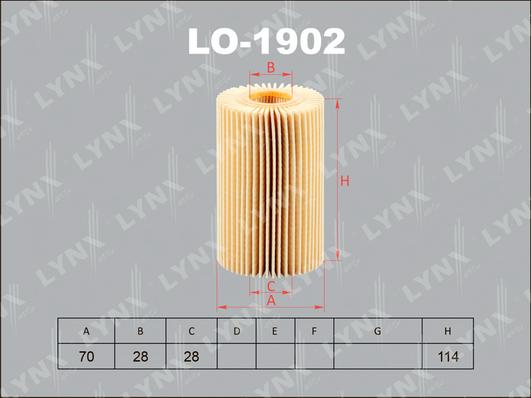 LYNXauto LO-1902 - Yağ filtri furqanavto.az