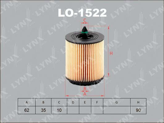 LYNXauto LO-1522 - Yağ filtri furqanavto.az