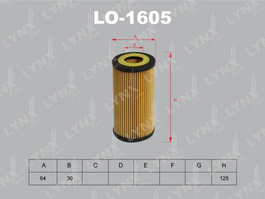LYNXauto LO-1605 - Yağ filtri furqanavto.az