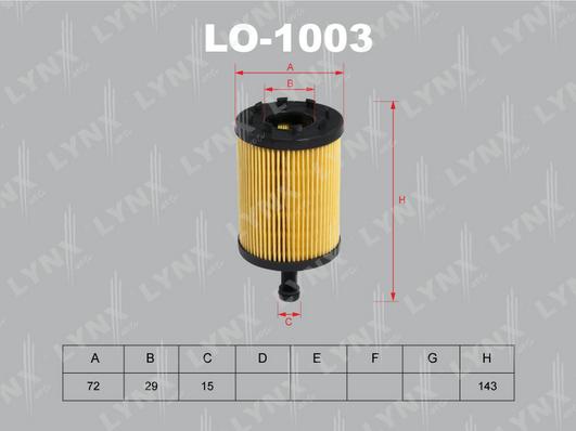 LYNXauto LO-1003 - Yağ filtri furqanavto.az