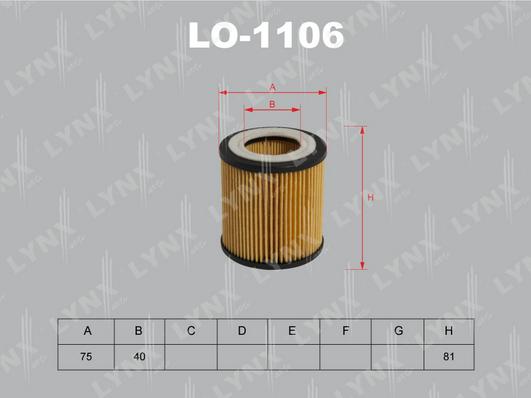 LYNXauto LO-1106 - Yağ filtri furqanavto.az