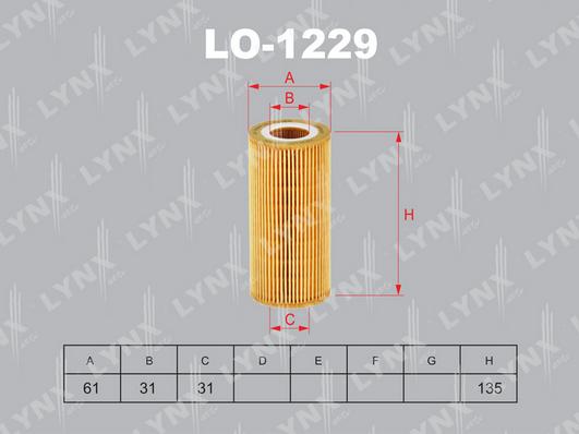 LYNXauto LO-1229 - Yağ filtri furqanavto.az