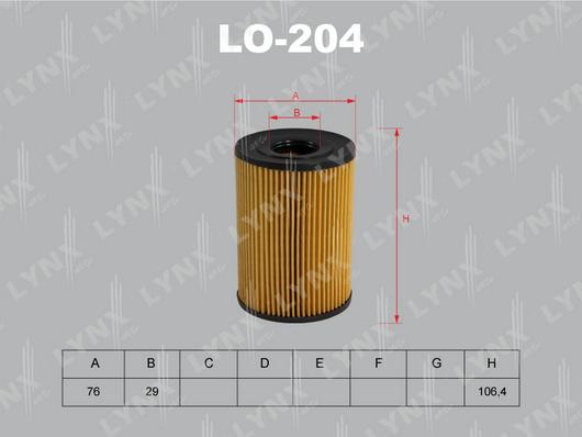 LYNXauto LO-204 - Yağ filtri furqanavto.az
