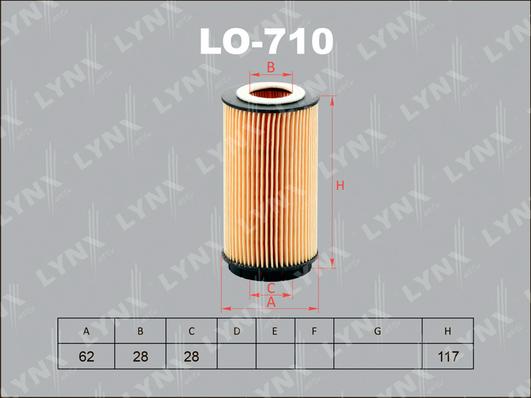 LYNXauto LO-710 - Yağ filtri furqanavto.az