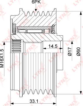 LYNXauto PA-1096 - Kasnak, alternator, sərbəst dönərli mufta furqanavto.az