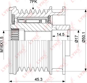 LYNXauto PA-1098 - Kasnak, alternator, sərbəst dönərli mufta furqanavto.az