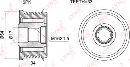 LYNXauto PA-1046 - Kasnak, alternator, sərbəst dönərli mufta furqanavto.az