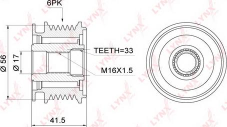 LYNXauto PA-1001 - Kasnak, alternator, sərbəst dönərli mufta furqanavto.az