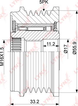 LYNXauto PA-1015 - Kasnak, alternator, sərbəst dönərli mufta furqanavto.az