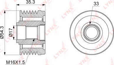 LYNXauto PA-1036 - Kasnak, alternator, sərbəst dönərli mufta furqanavto.az