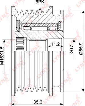 LYNXauto PA-1037 - Kasnak, alternator, sərbəst dönərli mufta furqanavto.az