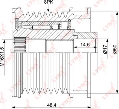 LYNXauto PA-1078 - Kasnak, alternator, sərbəst dönərli mufta furqanavto.az