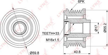 LYNXauto PA-1073 - Kasnak, alternator, sərbəst dönərli mufta furqanavto.az