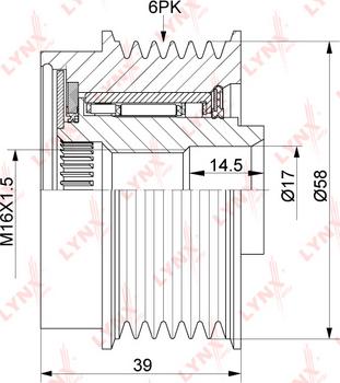 LYNXauto PA-1192 - Kasnak, alternator, sərbəst dönərli mufta furqanavto.az