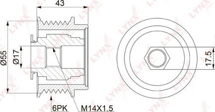 LYNXauto PA-1149 - Kasnak, alternator, sərbəst dönərli mufta furqanavto.az