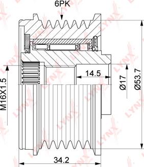 LYNXauto PA-1146 - Kasnak, alternator, sərbəst dönərli mufta furqanavto.az