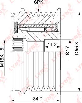 LYNXauto PA-1159 - Kasnak, alternator, sərbəst dönərli mufta furqanavto.az