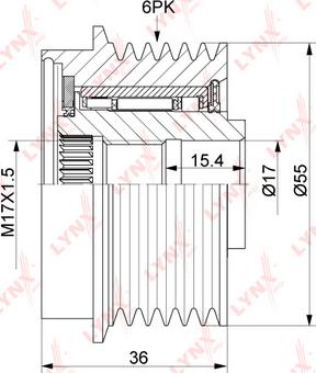 LYNXauto PA-1166 - Kasnak, alternator, sərbəst dönərli mufta furqanavto.az