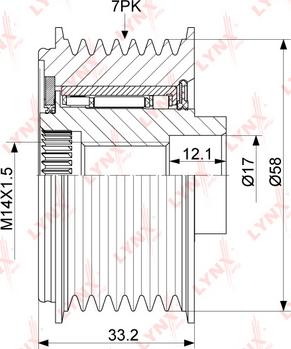 LYNXauto PA-1167 - Kasnak, alternator, sərbəst dönərli mufta furqanavto.az