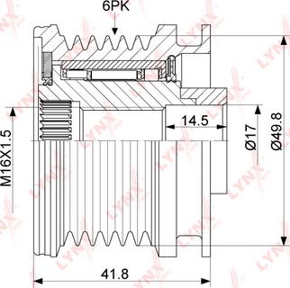 LYNXauto PA-1116 - Kasnak, alternator, sərbəst dönərli mufta furqanavto.az