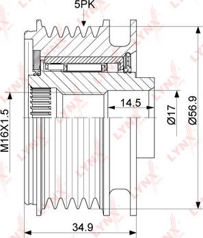 LYNXauto PA-1131 - Kasnak, alternator, sərbəst dönərli mufta furqanavto.az