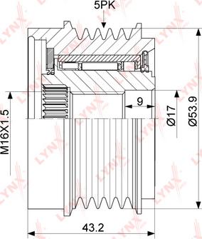 LYNXauto PA-1120 - Kasnak, alternator, sərbəst dönərli mufta furqanavto.az