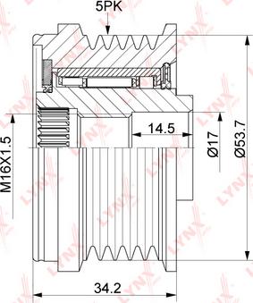 LYNXauto PA-1176 - Kasnak, alternator, sərbəst dönərli mufta furqanavto.az