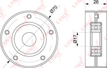 LYNXauto PB-5341 - Yönləndirmə / Bələdçi Kasnağı, v-yivli kəmər furqanavto.az