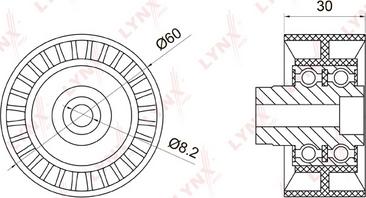 LYNXauto PB-3007 - Yönləndirmə / Bələdçi kasnağı, vaxt kəməri furqanavto.az