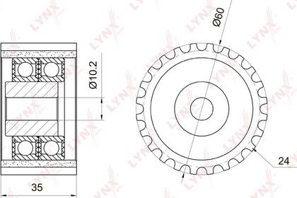 LYNXauto PB-3034 - Yönləndirmə / Bələdçi kasnağı, vaxt kəməri furqanavto.az