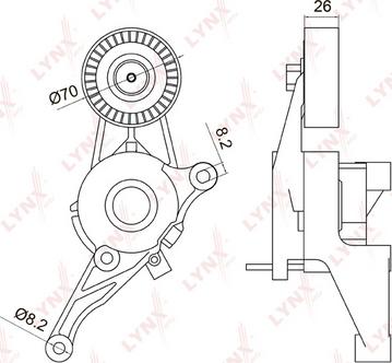 LYNXauto PT-3041 - Kəmər Dartıcı, v-yivli kəmər furqanavto.az