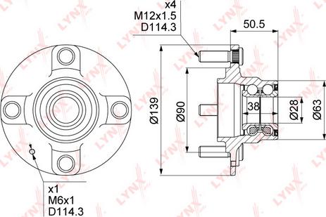 LYNXauto WH-1123 - Təkər qovşağı, podşipnik dəsti furqanavto.az