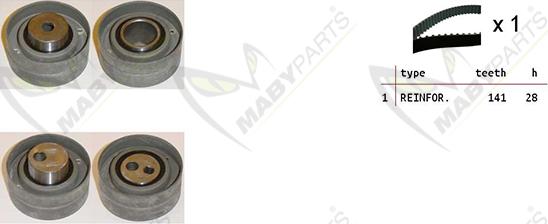 Mabyparts OBK010414 - Vaxt kəməri dəsti furqanavto.az