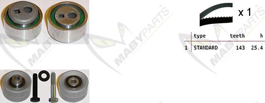 Mabyparts OBK010438 - Vaxt kəməri dəsti furqanavto.az