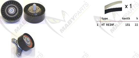 Mabyparts OBK010099 - Vaxt kəməri dəsti furqanavto.az