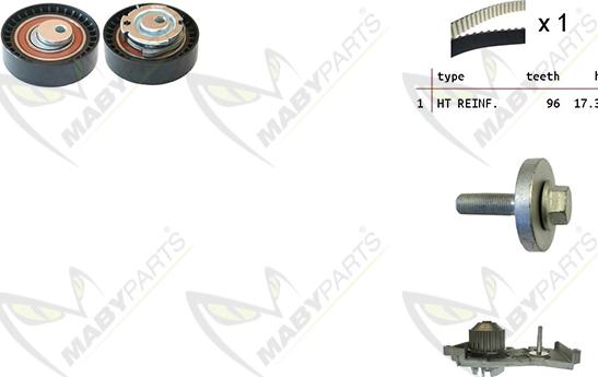 Mabyparts OBKWP0129 - Su Pompası və Vaxt Kəməri Dəsti furqanavto.az