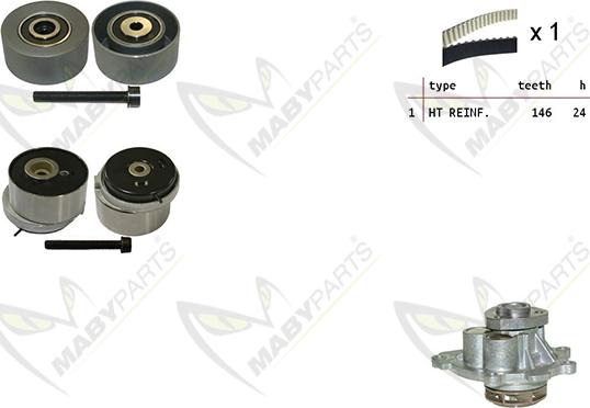 Mabyparts OBKWP0124 - Su Pompası və Vaxt Kəməri Dəsti furqanavto.az