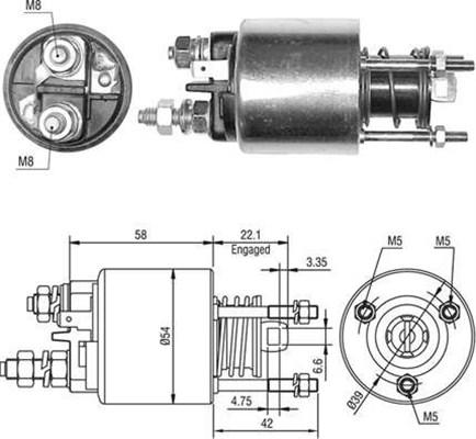 Magneti Marelli 940113050497 - Solenoid açarı, başlanğıc furqanavto.az