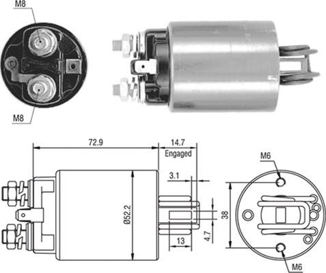 Magneti Marelli 940113050409 - Solenoid açarı, başlanğıc furqanavto.az