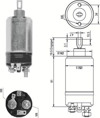 Magneti Marelli 940113050088 - Solenoid açarı, başlanğıc furqanavto.az