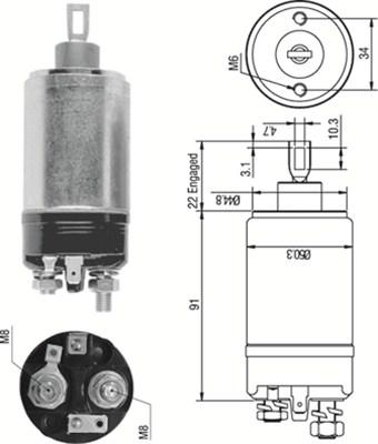 Magneti Marelli 940113050248 - Solenoid açarı, başlanğıc furqanavto.az