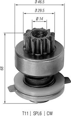 Magneti Marelli 940113020048 - Pinion, başlanğıc furqanavto.az