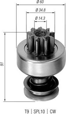 Magneti Marelli 940113020079 - Pinion, başlanğıc furqanavto.az