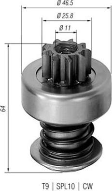 Magneti Marelli 940113020072 - Pinion, başlanğıc furqanavto.az