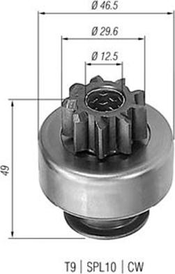 Magneti Marelli 940113020195 - Pinion, başlanğıc furqanavto.az