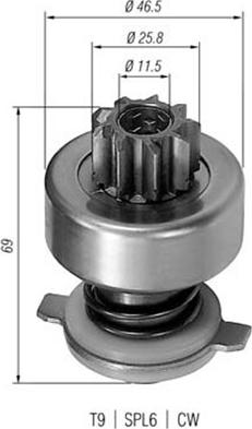 Magneti Marelli 940113020115 - Pinion, başlanğıc furqanavto.az