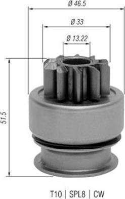 Magneti Marelli 940113020348 - Pinion, başlanğıc furqanavto.az